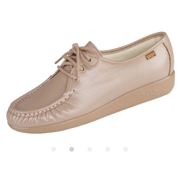 🆕SAS | Siesta Lace Up Leather Loafer Mocha Comfort Shoes Womens Size 9 Slim - Picture 3 of 13